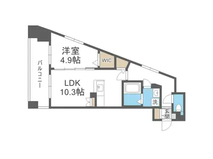 PRECIOUS春日原(1LDK/6階)の間取り写真