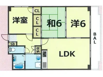 サンシャイン山下(3LDK/2階)の間取り写真