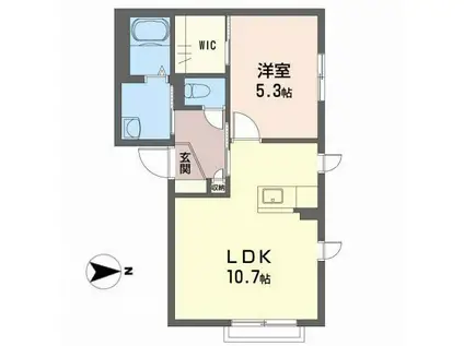 プルミエM(1LDK/1階)の間取り写真