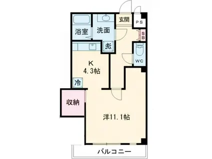 CENTREET(1K/3階)の間取り写真