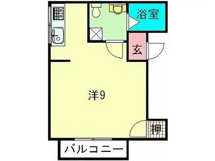 シャル夢館II(ワンルーム/2階)の間取り写真