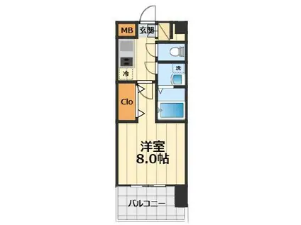 エステムコート東京八王子(1K/7階)の間取り写真