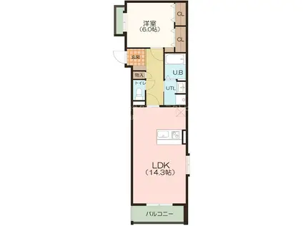 ラ ルミエール レジョンデー(1LDK/5階)の間取り写真