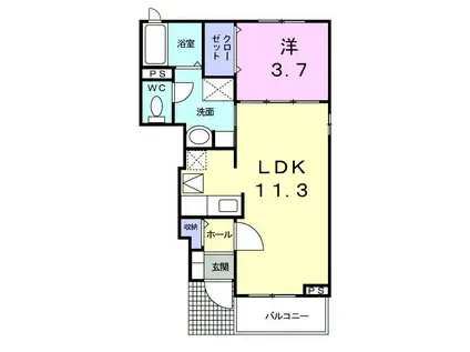 ベル・アンジュ(1LDK/1階)の間取り写真