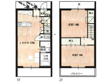 CELESTY(2LDK/1階)の間取り写真