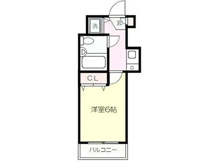 クリオ武蔵新城弐番館(1K/4階)の間取り写真