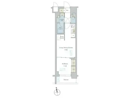 ブリリアイスト渋谷本町(1LDK/5階)の間取り写真