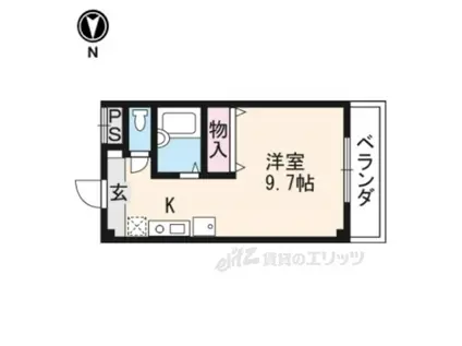 ボナール椥ノ辻(ワンルーム/4階)の間取り写真