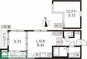 メゾン エトア(1LDK/2階)の間取り写真
