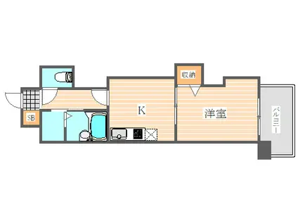 レジディア博多(1DK/8階)の間取り写真