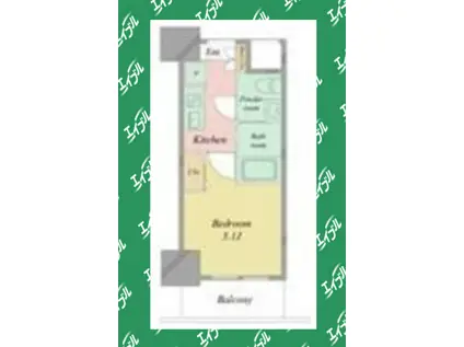 アリビオ立花II(1K/4階)の間取り写真