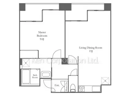 品川プリンスレジデンス(1LDK/5階)の間取り写真