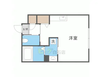 JEEKBLAU豊平(1K/2階)の間取り写真