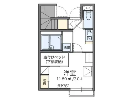 パワーハウス(1K/1階)の間取り写真