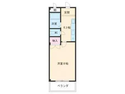 メゾン牧の里(1K/2階)の間取り写真