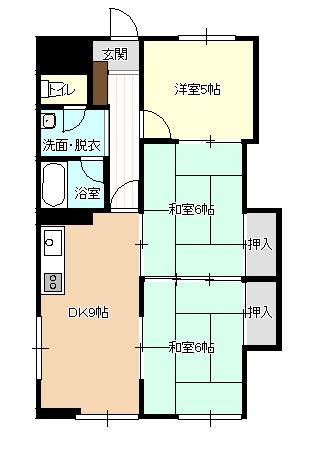 FLAT新潟駅南ノース(3DK/6階)の間取り写真