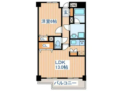 ヴューポートオバタ(1LDK/4階)の間取り写真