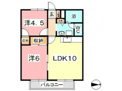サンガーデン福島(2LDK/2階)の間取り写真