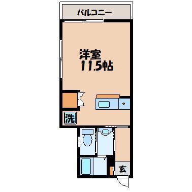 コフレⅡ(ワンルーム/2階)の間取り写真