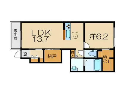 NKプラス(1LDK/1階)の間取り写真