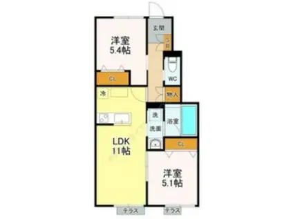 LA PLATA(2LDK/1階)の間取り写真