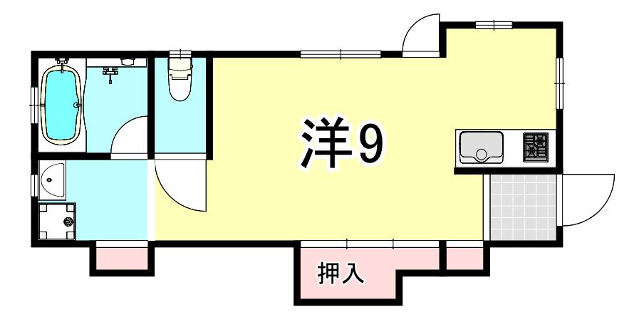 CITY 宮水(ワンルーム/1階)の間取り写真