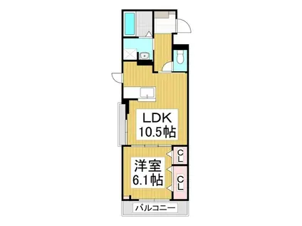コンフォーティア城南 A(1LDK/3階)の間取り写真