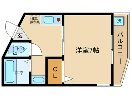 コンフィメゾン(1K/2階)の間取り写真
