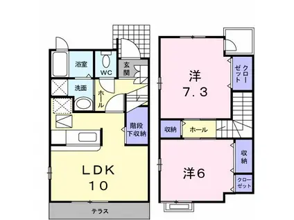 サンパティー能瀬II(2LDK/1階)の間取り写真
