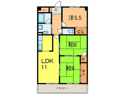 ラフィナートYOK(3LDK/4階)の間取り写真
