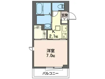 グランド スクエア 津田沼(1K/1階)の間取り写真