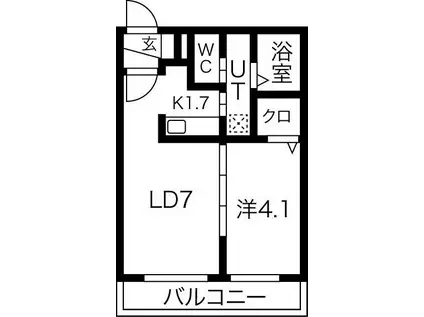 エヴァンスコート南3条(1LDK/2階)の間取り写真