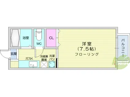 グランデュールユカ(1K/1階)の間取り写真