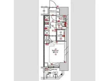 MAXIV東別院(1K/6階)の間取り写真