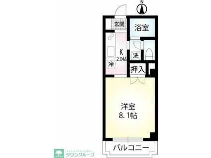 ジュネス東和第2(1K/3階)の間取り写真