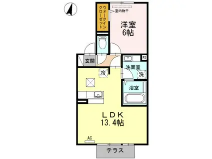 エクセルK III(1LDK/1階)の間取り写真