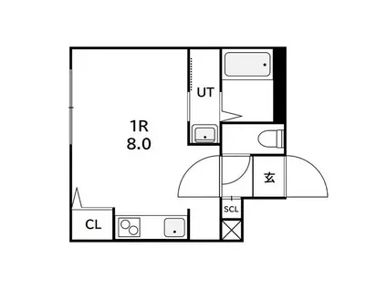 ラフィーネ平岸III(ワンルーム/2階)の間取り写真