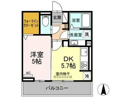 ルミエール(1DK/3階)の間取り写真