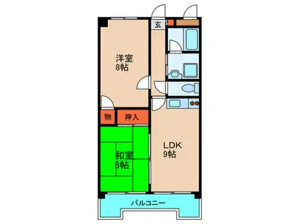 ハイツニチカン2(2LDK/6階)の間取り写真