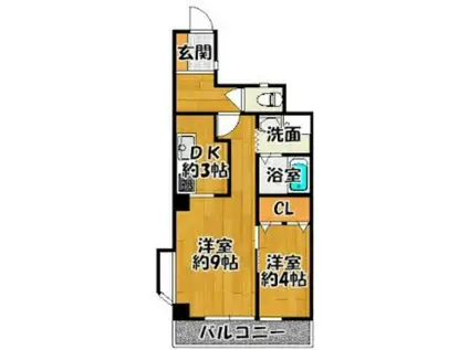 ライオンズマンション八尾第2(2DK/3階)の間取り写真