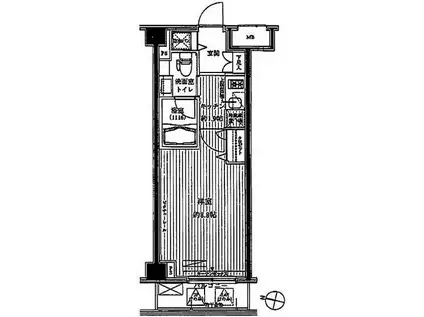 メゾンカルム西新宿(1K/3階)の間取り写真