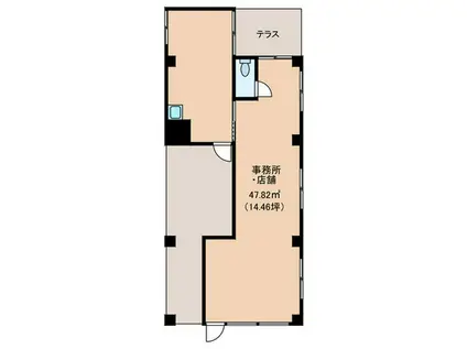 エスポワール 21(1LDK/1階)の間取り写真