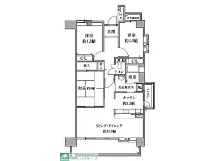 T`S GARDEN 清瀬(3LDK/5階)の間取り写真