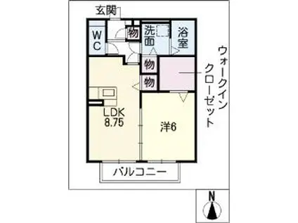 カトル セゾン / セレッソ セレッソ(1LDK/1階)の間取り写真