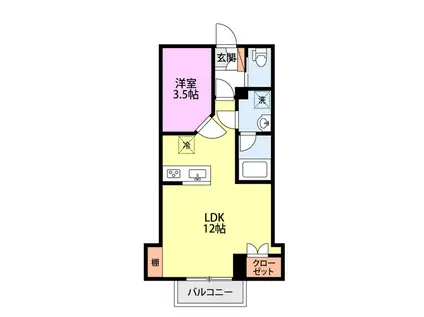 LAGUNA HILLS I(1LDK/2階)の間取り写真