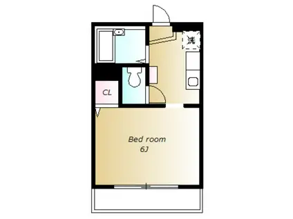 エスポワール昭和(1K/3階)の間取り写真