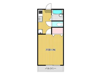 ハイツ大明(1K/1階)の間取り写真