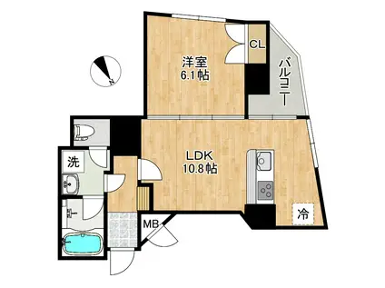 山王メゾンドシエル(1LDK/3階)の間取り写真