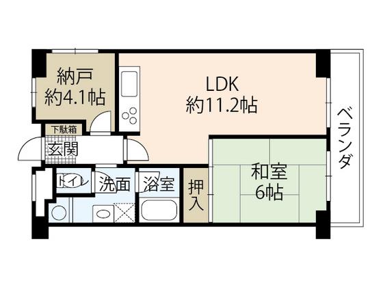 シャンボール国泰寺(1SLDK/3階)の間取り写真