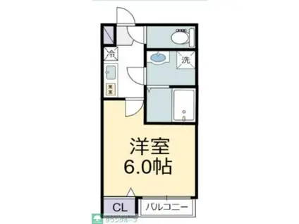 ハピネス真砂(1K/1階)の間取り写真